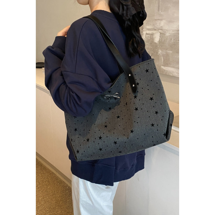 Polyester Bow Polka Dot Tote Bag Apparel and Accessories