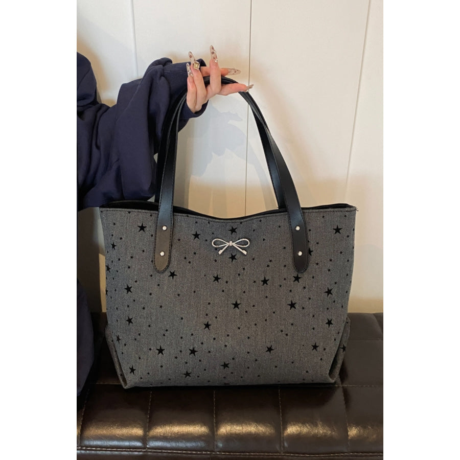 Polyester Bow Polka Dot Tote Bag Apparel and Accessories