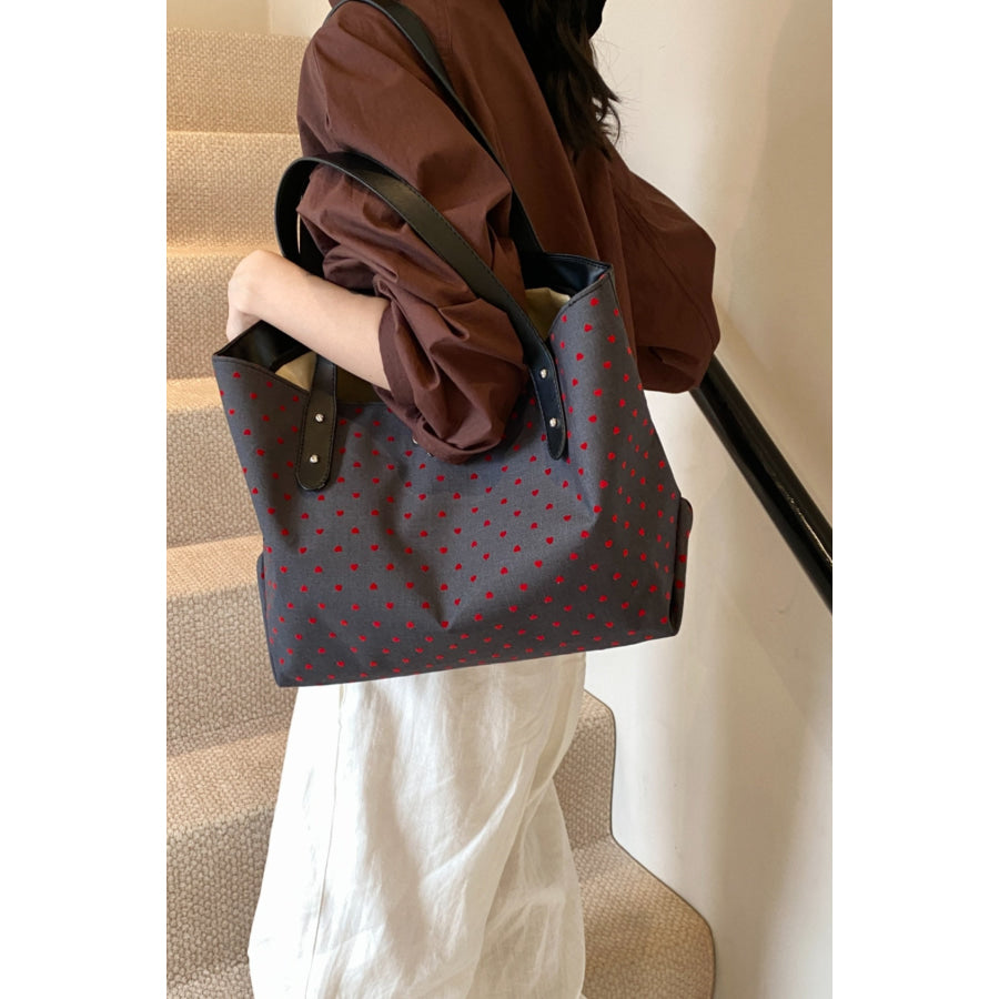 Polyester Bow Polka Dot Tote Bag Apparel and Accessories