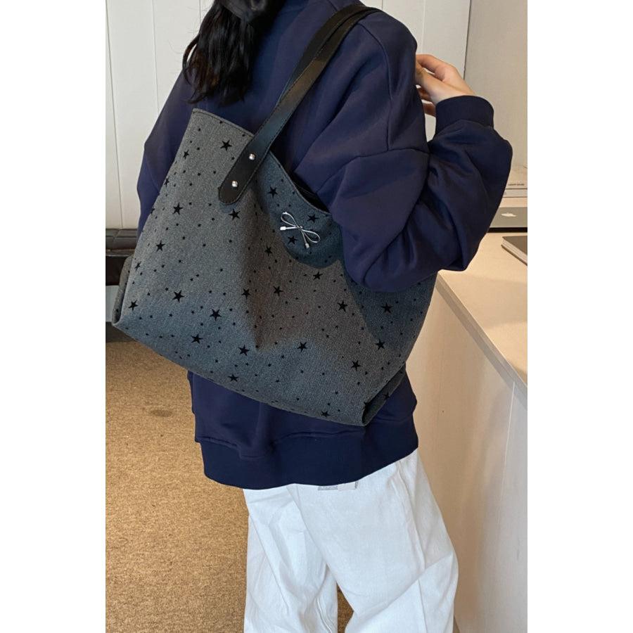 Polyester Bow Polka Dot Tote Bag Apparel and Accessories