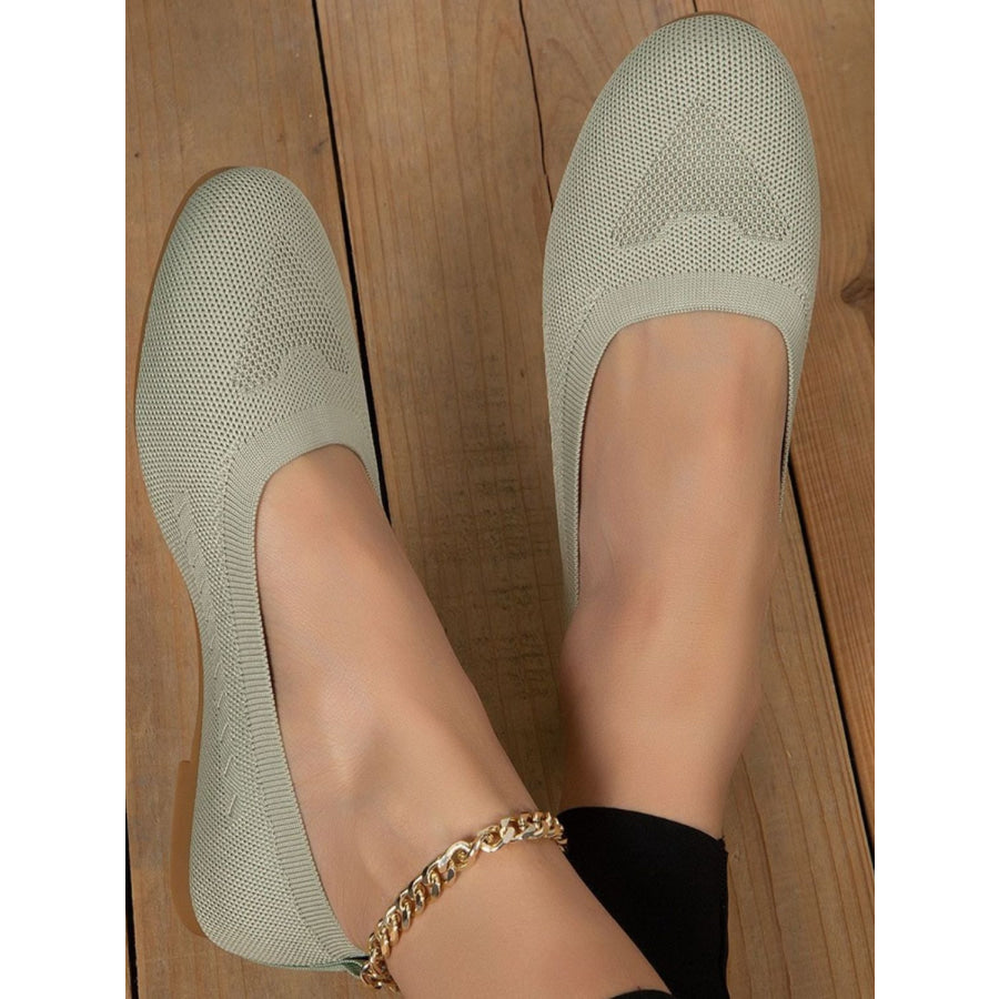 Polyester Flat Slip-Ons Sage / 36(US5) Apparel and Accessories