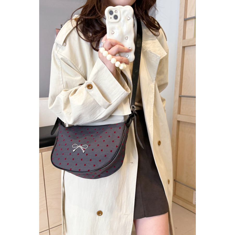 Polyester Printed Adjustable Strap Crossbody Bag Apparel and Accessories