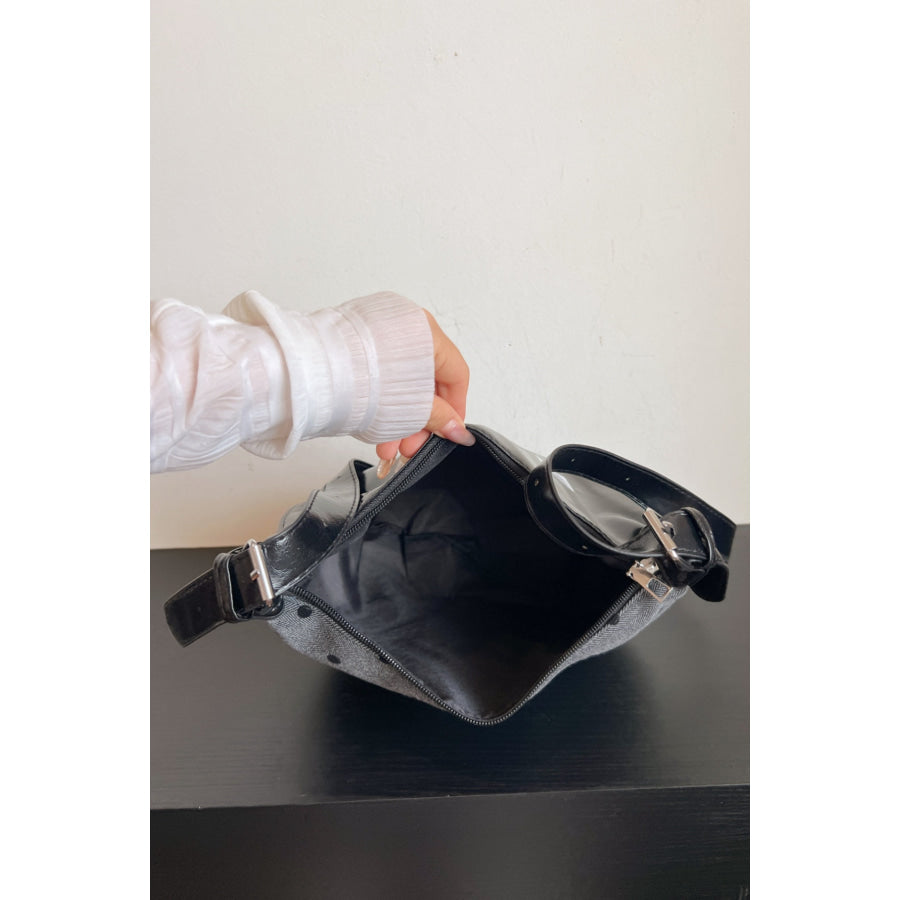 Polyester Printed Adjustable Strap Crossbody Bag Apparel and Accessories