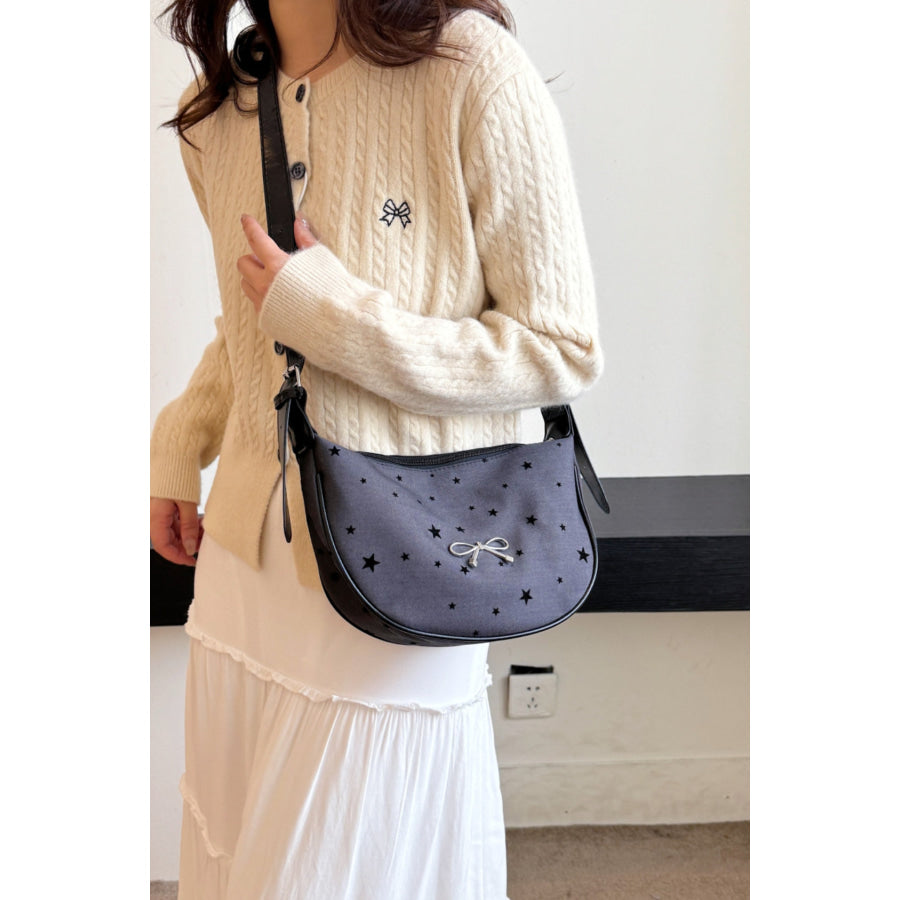 Polyester Printed Adjustable Strap Crossbody Bag Apparel and Accessories
