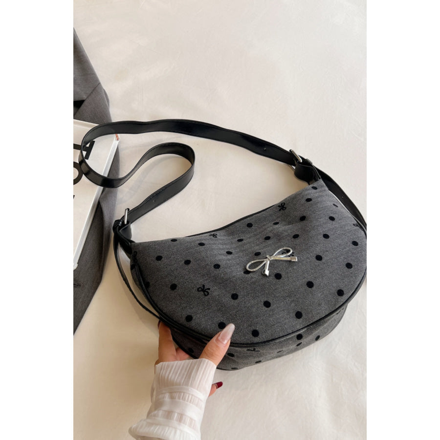 Polyester Printed Adjustable Strap Crossbody Bag Polka dot / One Size Apparel and Accessories