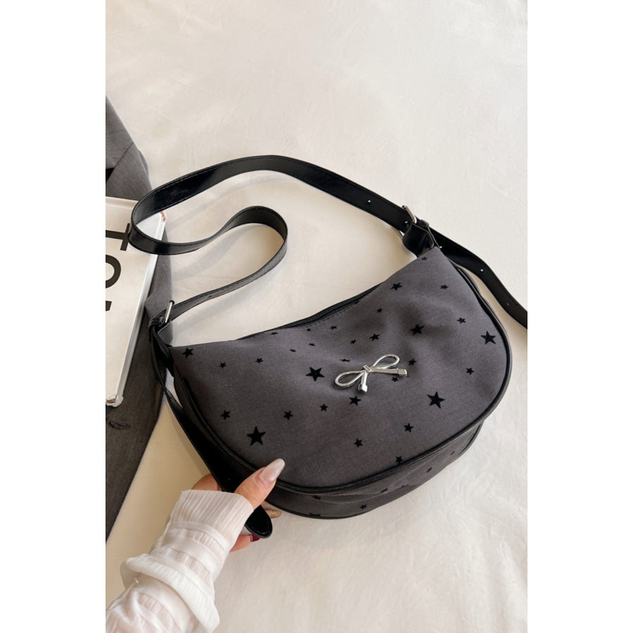 Polyester Printed Adjustable Strap Crossbody Bag Star / One Size Apparel and Accessories