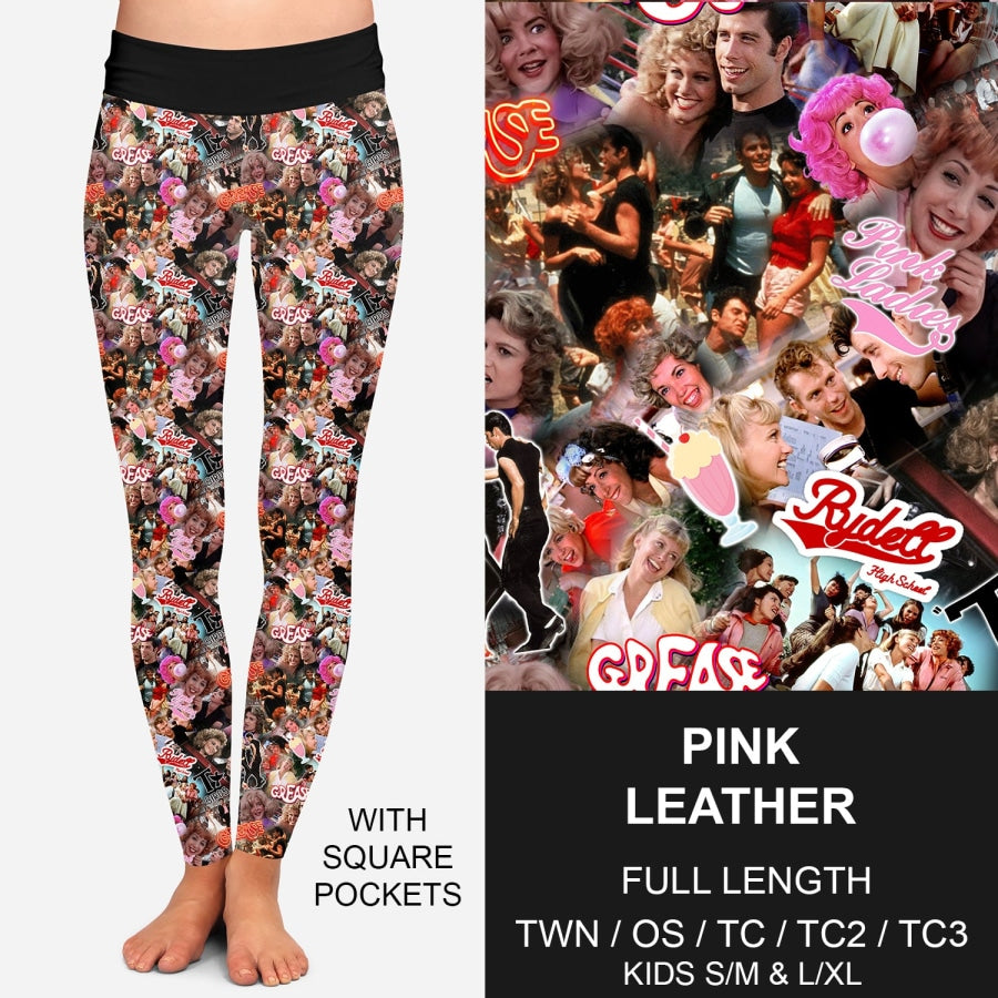 PRE-ORDER Custom Design Leggings / Joggers with Pockets - Pink Leather - Closes 12 Jan - ETA mid Apr 2024 Loungewear