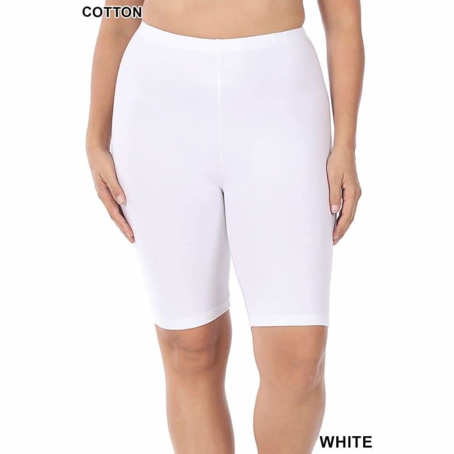 NEW Colours Coming mid-Jan! Premium Cotton Bike Shorts White / 1XL Leggings