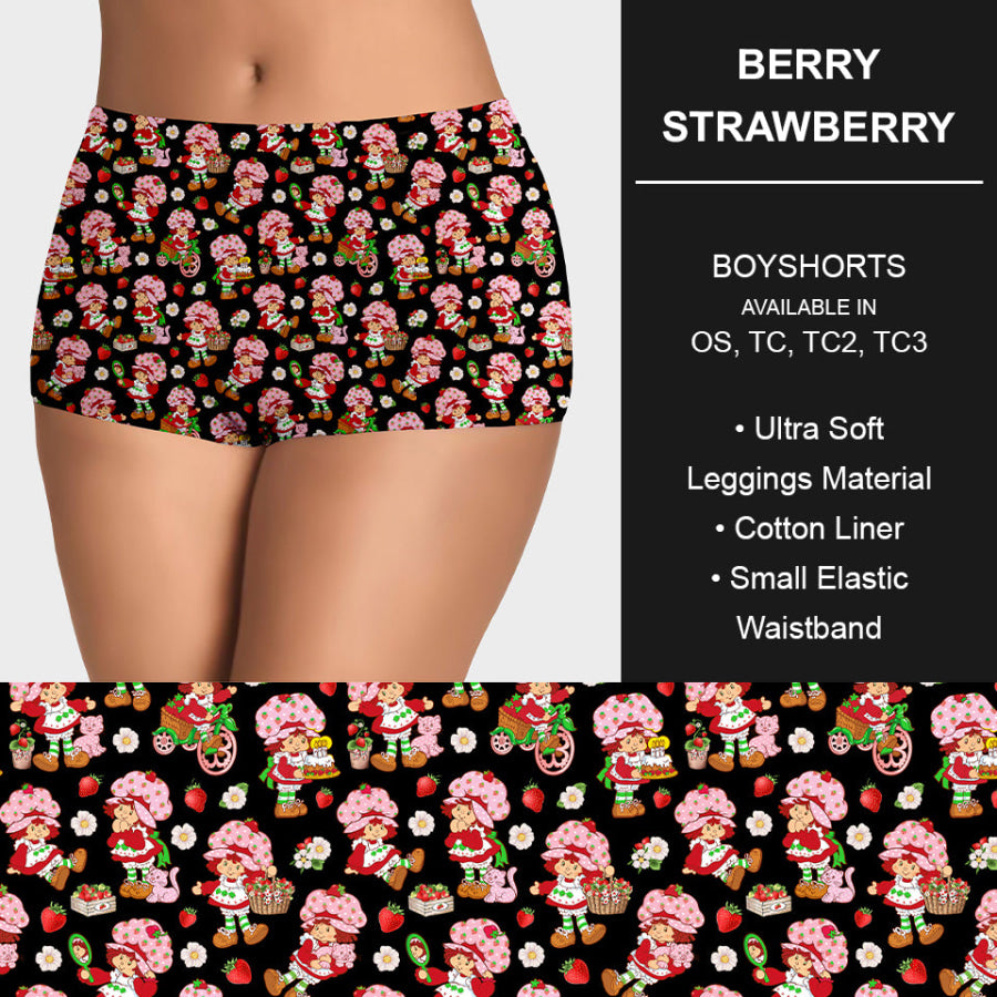 Preorder Custom Design Buttery Soft Hipster / High Waist Panties and Boy Shorts - Berry Strawberry - Closes 19 May - ETA mid Sep 2024