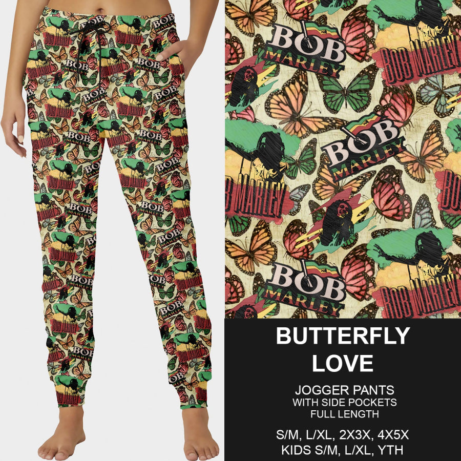 PREORDER Custom Design Leggings / Joggers with Pockets - Butterfly Love - Closes 28 May - ETA late Sep 2024 Loungewear