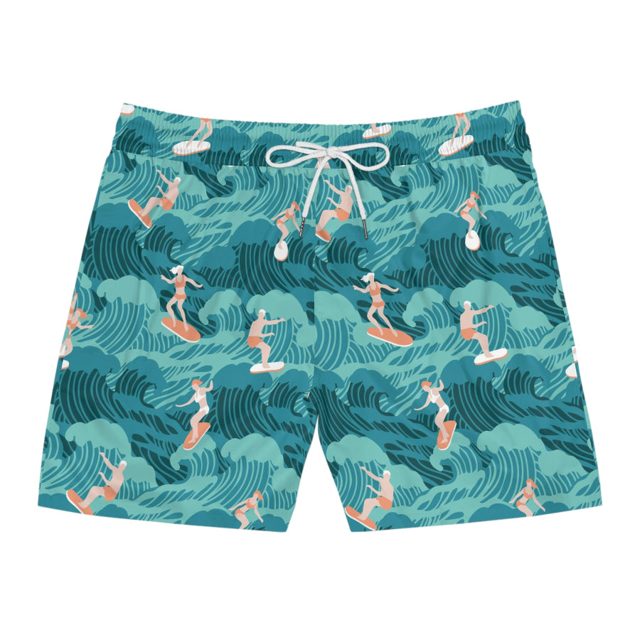 Preorder Custom Design Men’s Mid-Length Swim Shorts - Aussie Surf All Over Prints