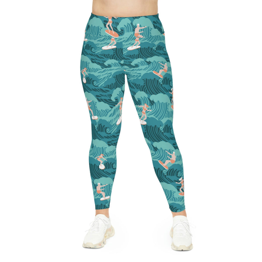 Preorder Custom Design Plus Size Leggings - Aussie Surf 2XL All Over Prints