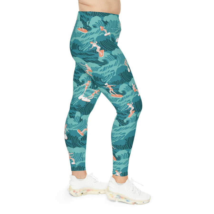 Preorder Custom Design Plus Size Leggings - Aussie Surf All Over Prints