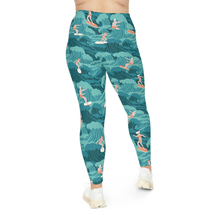 Preorder Custom Design Plus Size Leggings - Aussie Surf All Over Prints