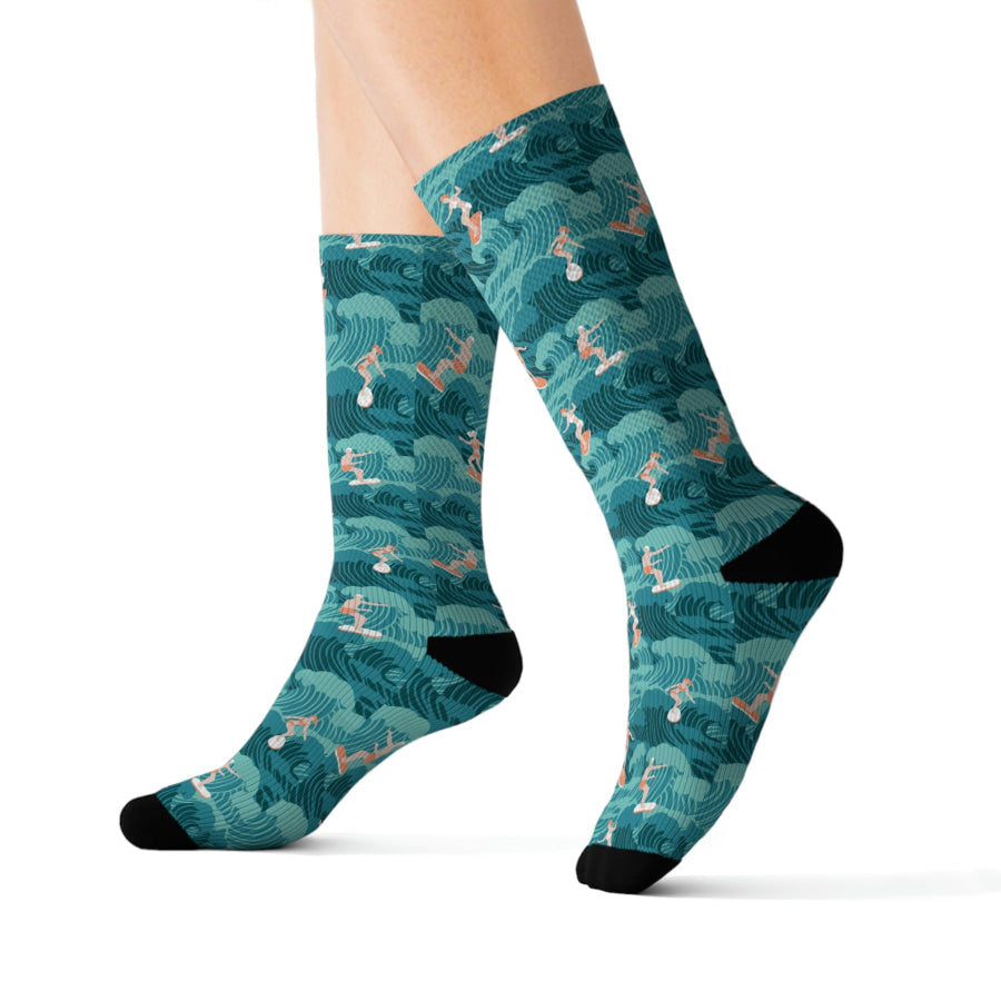 Preorder Custom Design Socks - Aussie Surf All Over Prints