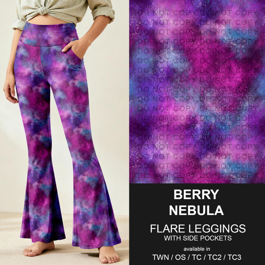 Preorder Custom Flare Leggings - Berry Nebula - Closes 9 Nov - ETA early Feb 2026 Loungewear