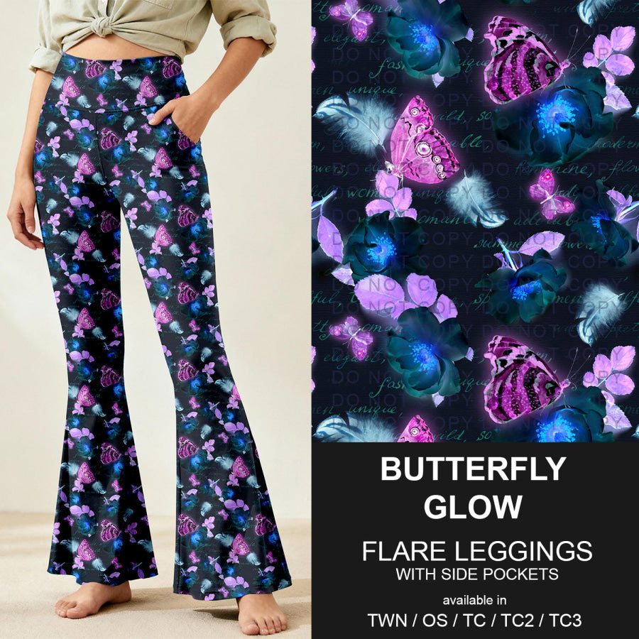 Preorder Custom Flare Leggings - Butterfly Glow - Closes 9 Nov - ETA early Feb 2026 Loungewear