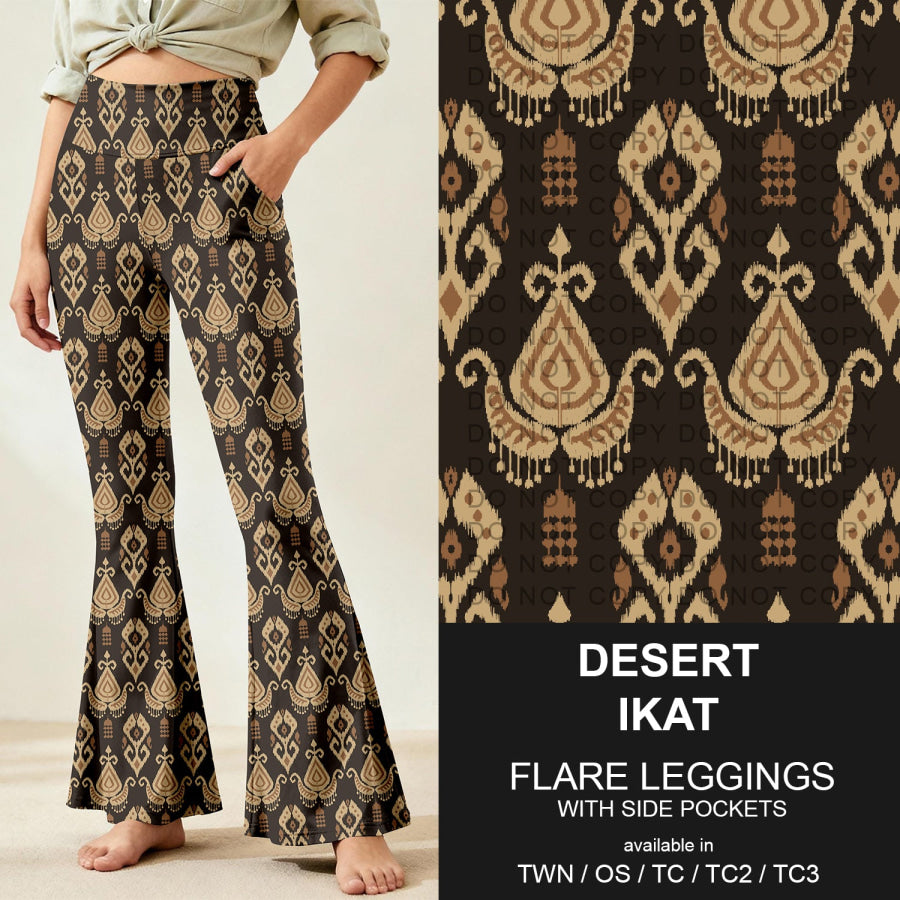 Preorder Custom Flare Leggings - Desert Ikat - Closes 9 Nov - ETA early Feb 2026 Loungewear