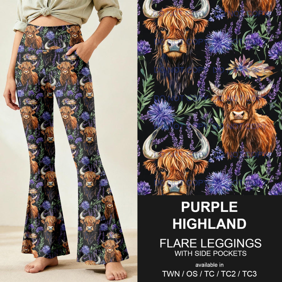 Preorder Custom Flare Leggings - Purple Highland - Closes 9 Nov - ETA early Feb 2026 Loungewear