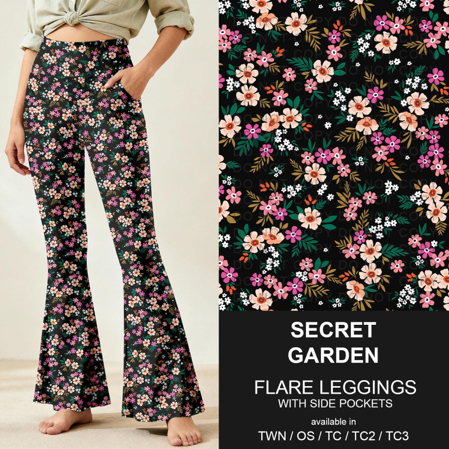 Preorder Custom Flare Leggings - Secret Garden - Closes 9 Nov - ETA early Feb 2026 Loungewear