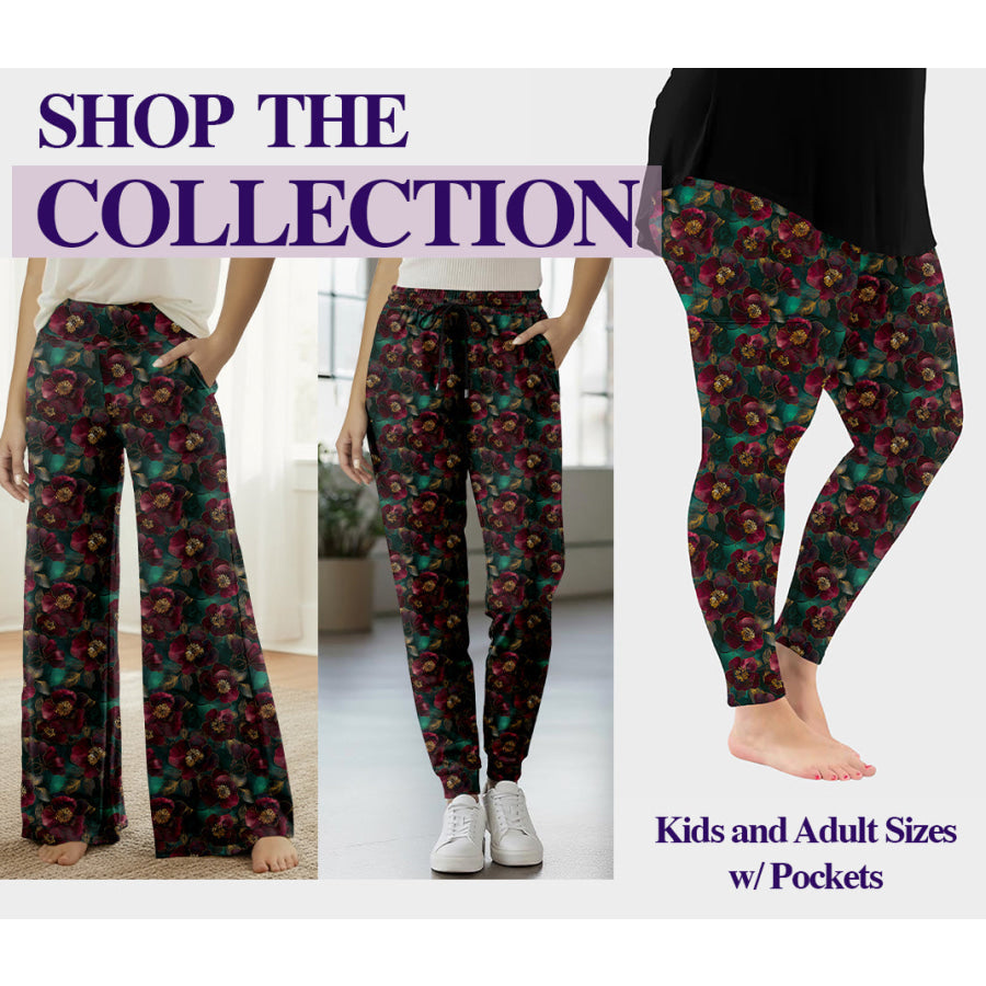 Preorder Custom Styles - Alcohol Ink Burgundy Flowers - Closes 11 Nov - ETA mid Feb 2026 Loungewear