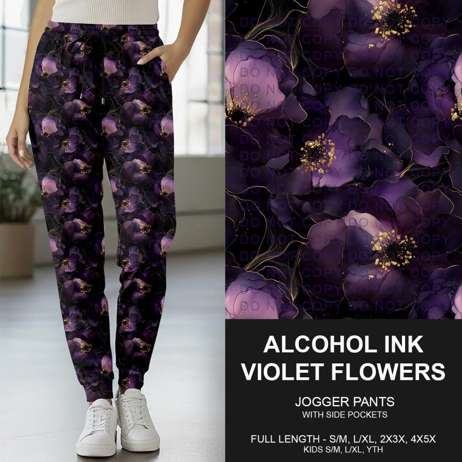 Preorder Custom Styles - Alcohol Ink Violet Flowers - Closes 11 Nov - ETA mid Feb 2026 Loungewear
