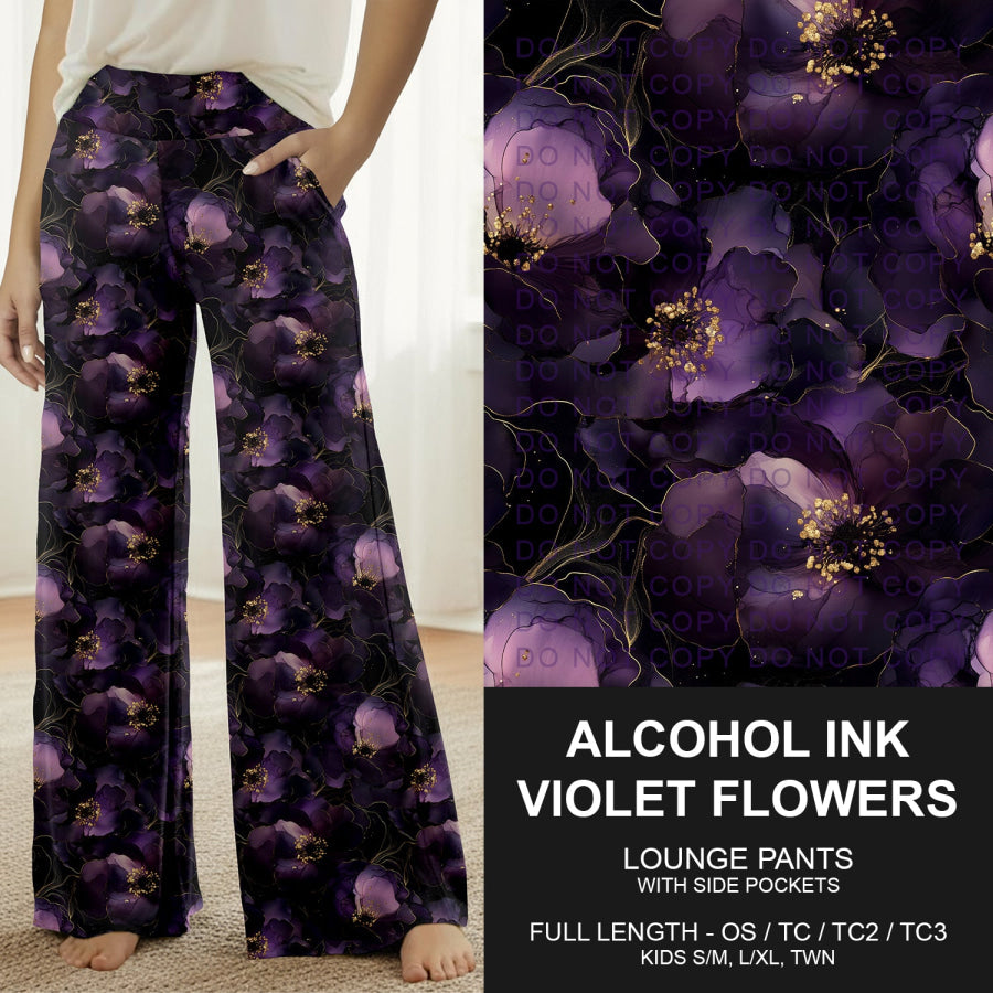 Preorder Custom Styles - Alcohol Ink Violet Flowers - Closes 11 Nov - ETA mid Feb 2026 Loungewear