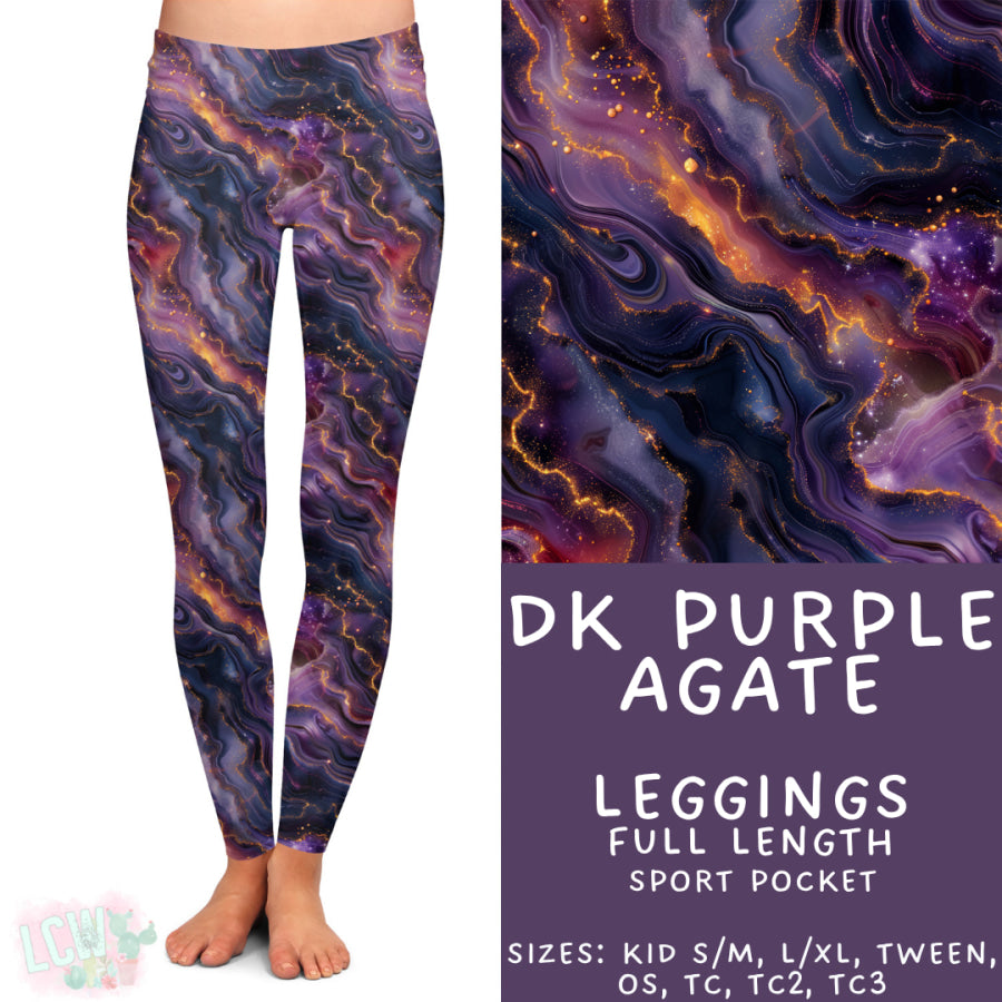 Preorder Custom Styles - Dark Purple Agate - Closes 17 Nov - ETA early Feb 2026 Leggings