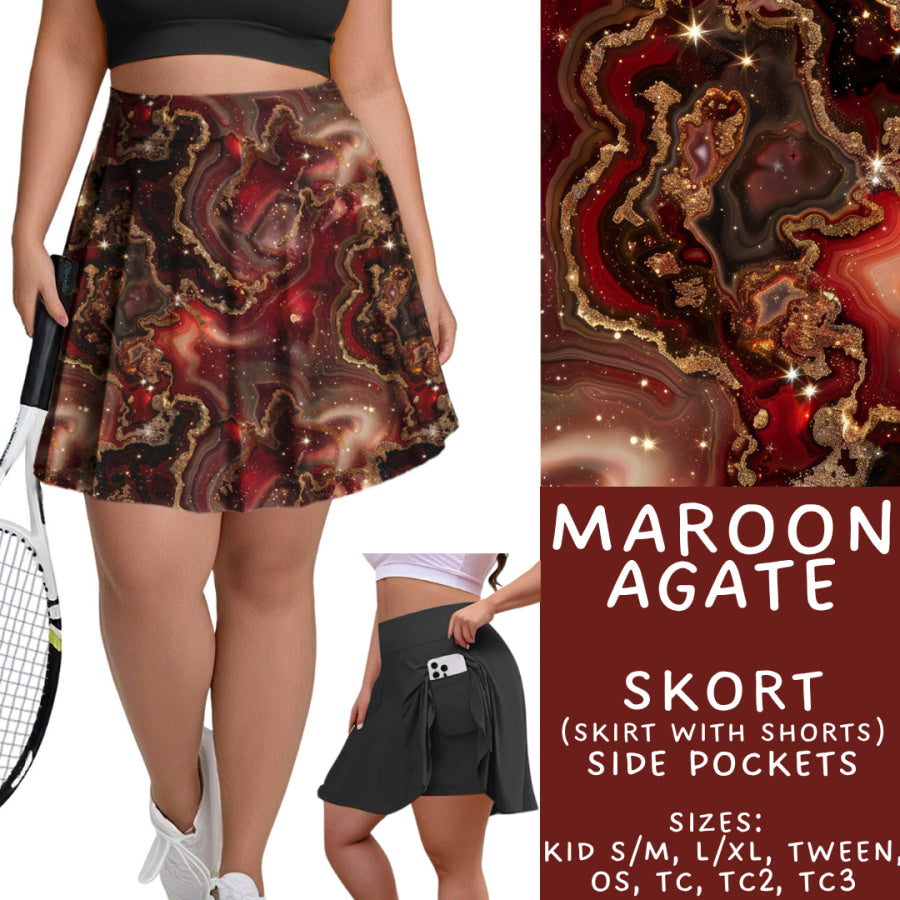 Preorder Custom Styles - Maroon Agate - Closes 17 Nov - ETA early Feb 2026 Leggings