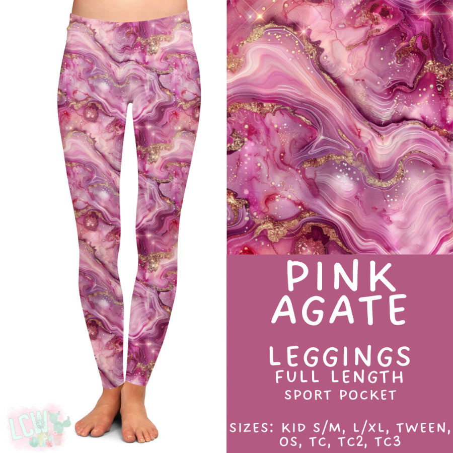 Preorder Custom Styles - Pink Agate - Closes 17 Nov - ETA early Feb 2026 Leggings