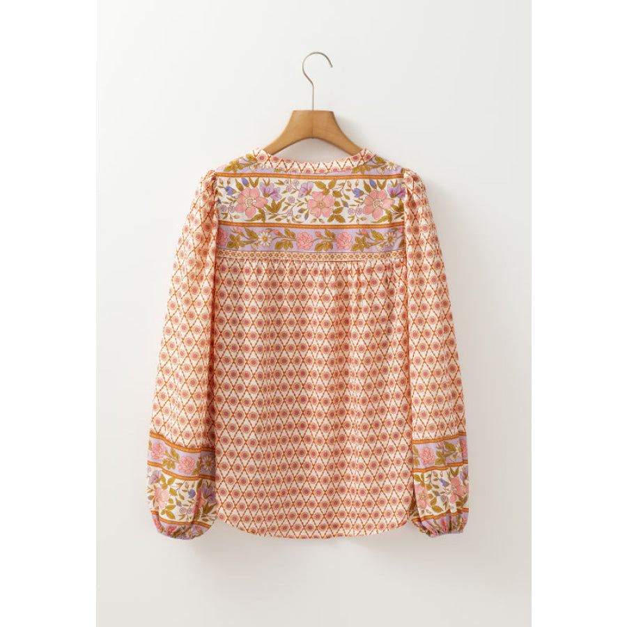 Printed Button Down Long Sleeve Shirt Apparel and Accessories