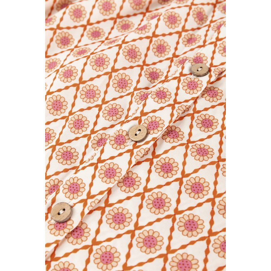 Printed Button Down Long Sleeve Shirt Apparel and Accessories