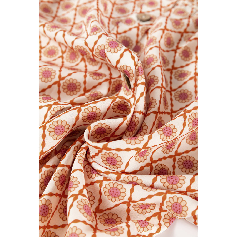 Printed Button Down Long Sleeve Shirt Apparel and Accessories
