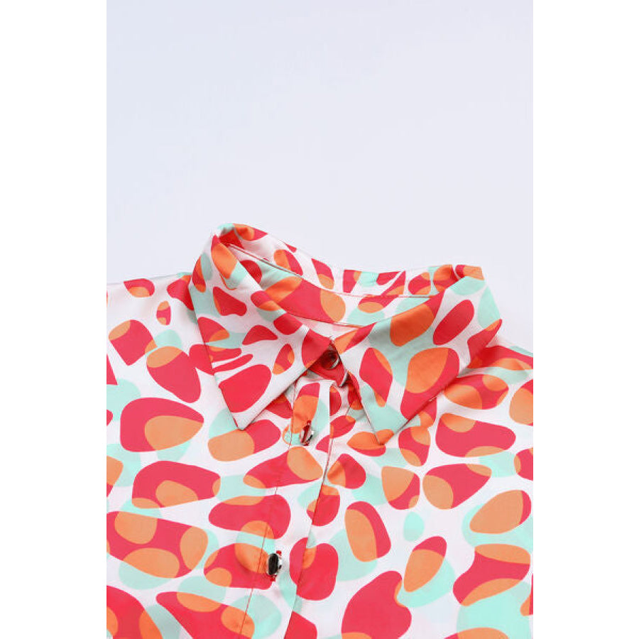 Printed Button Up Dropped Shoulder Shirt Apparel and Accessories