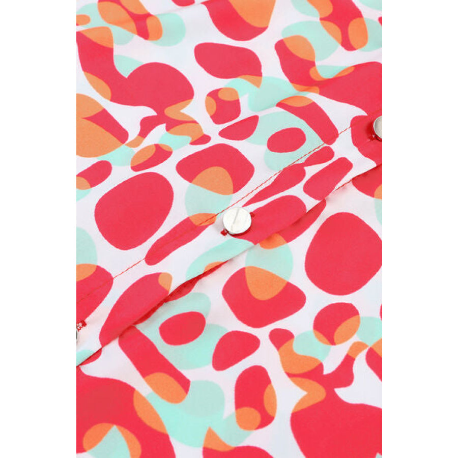 Printed Button Up Dropped Shoulder Shirt Apparel and Accessories