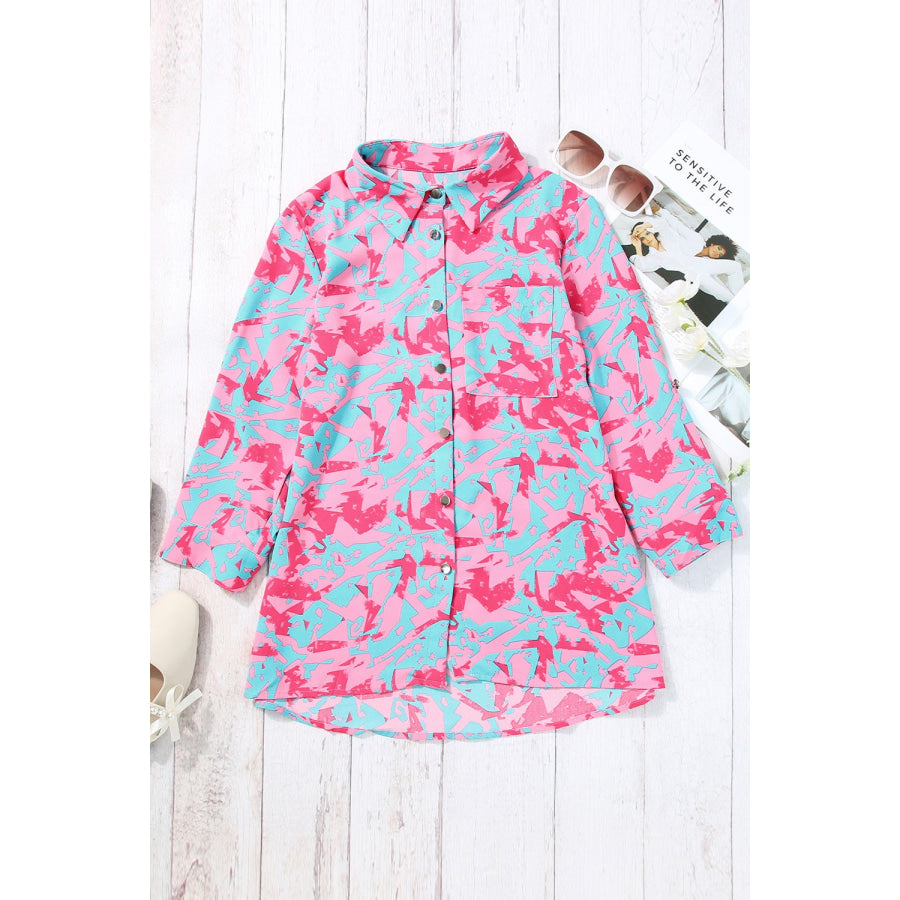 Printed Button Up Long Sleeve Shirt Apparel and Accessories
