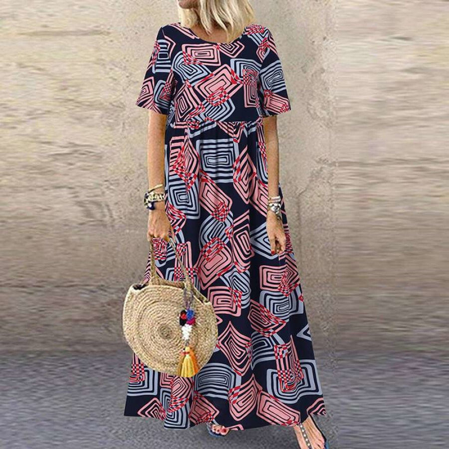 Printed Maxi Dress - Assorted Designs A2 Red Rayon / S Maxi Dresses
