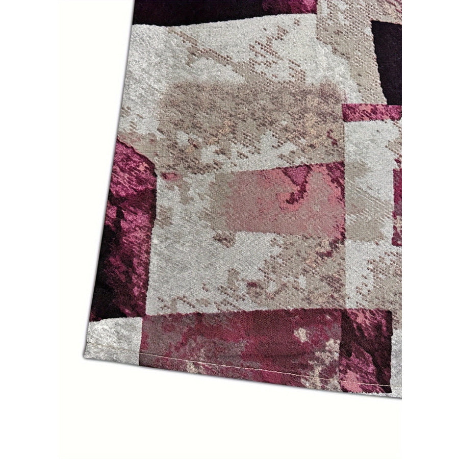 Printed Notched Short Sleeve Blouse Apparel and Accessories