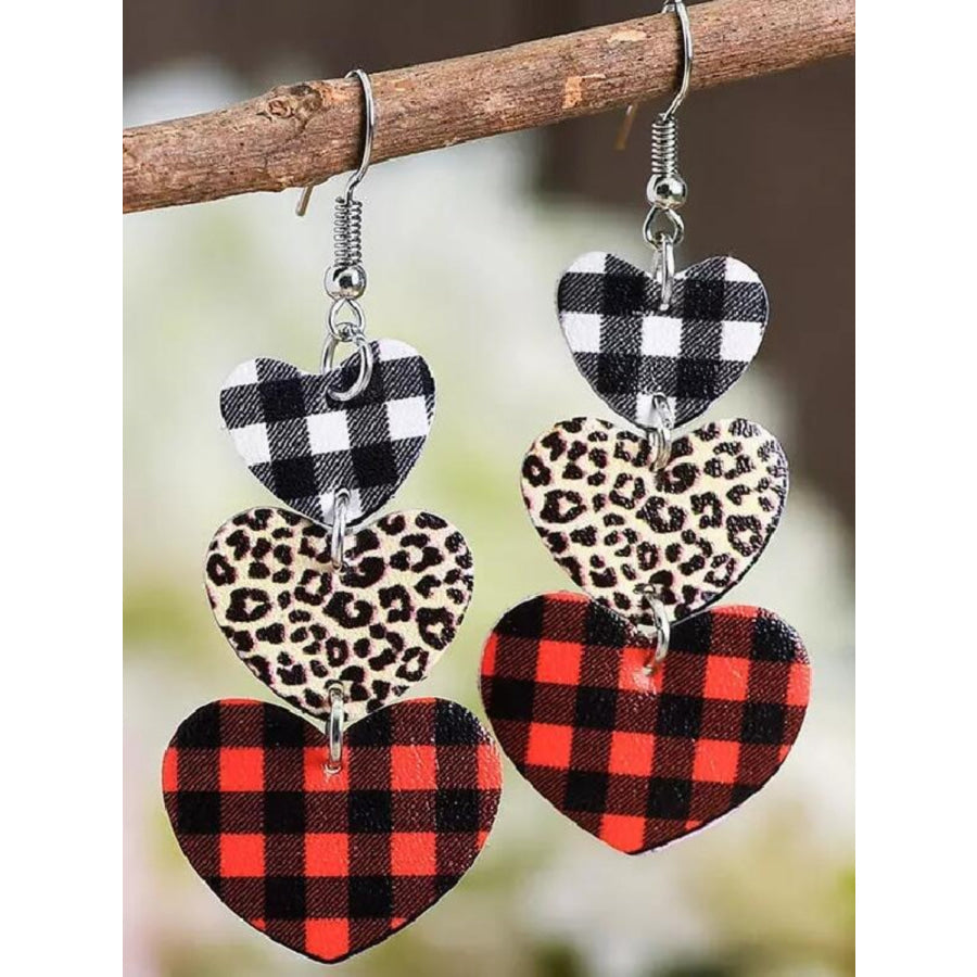 Printed PU Leather Dangle Earrings Apparel and Accessories