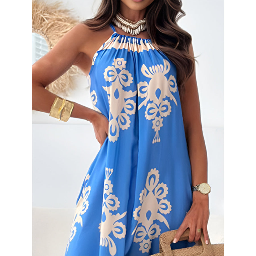 Printed Spaghetti Strap Sleeveless Maxi Dress Apparel and Accessories