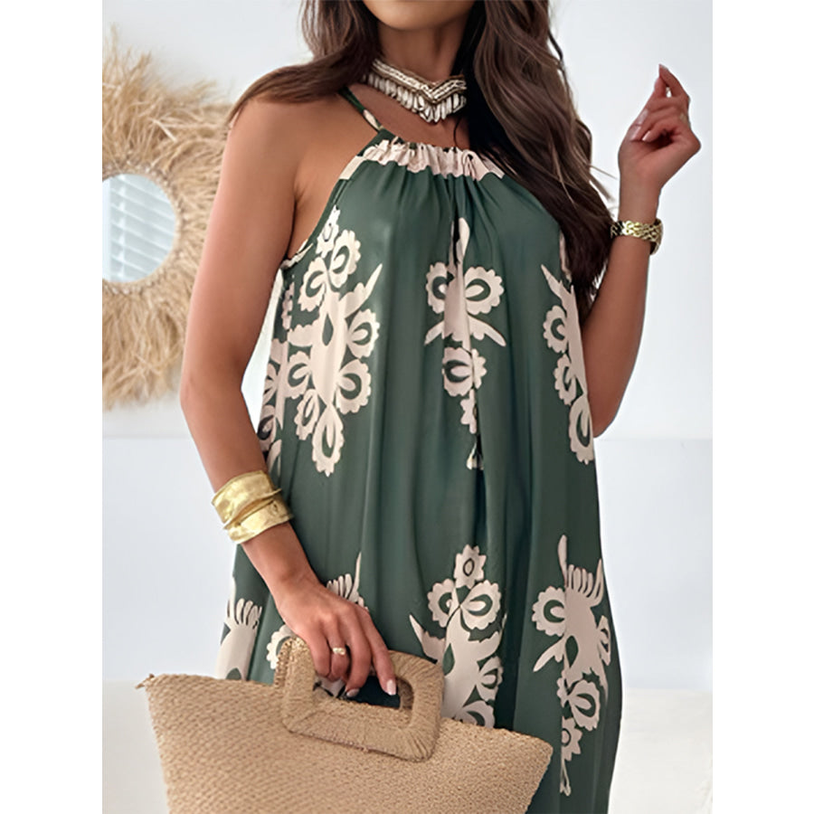 Printed Spaghetti Strap Sleeveless Maxi Dress Apparel and Accessories
