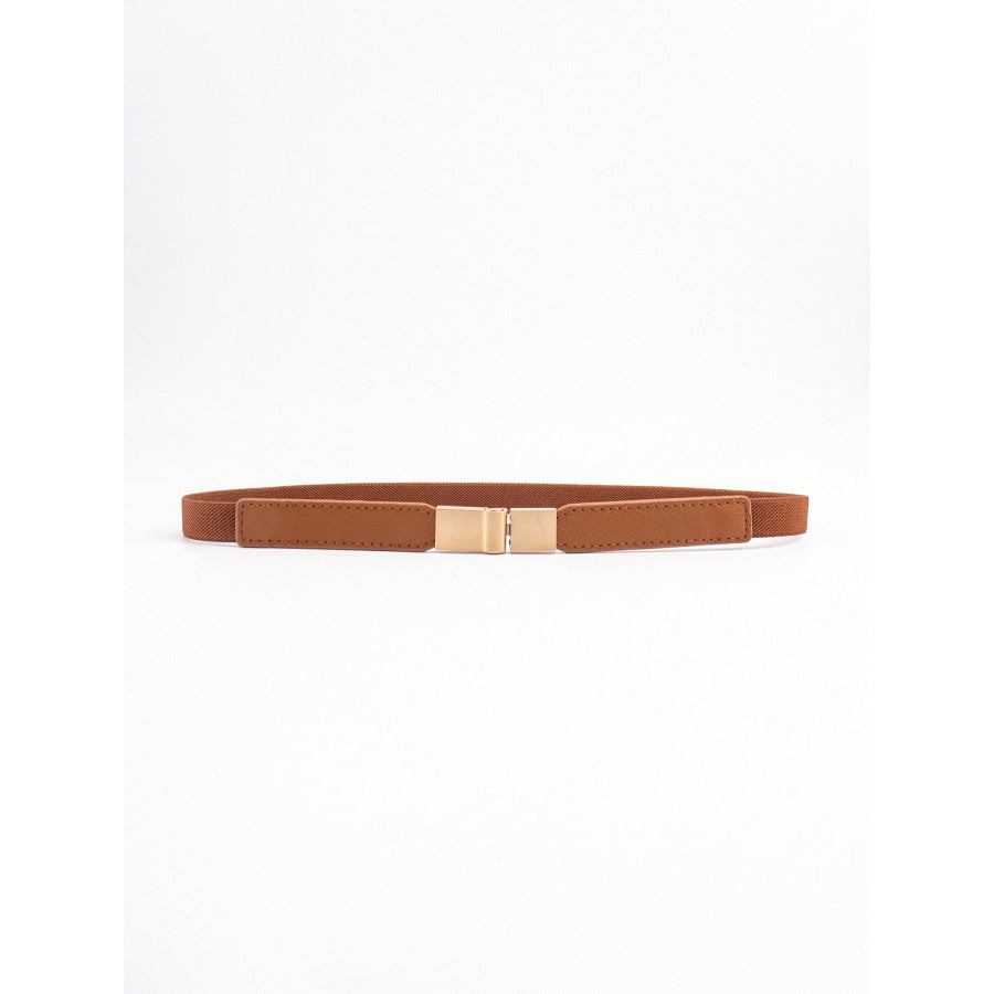 PU Elastic Skinny Belt Caramel / One Size