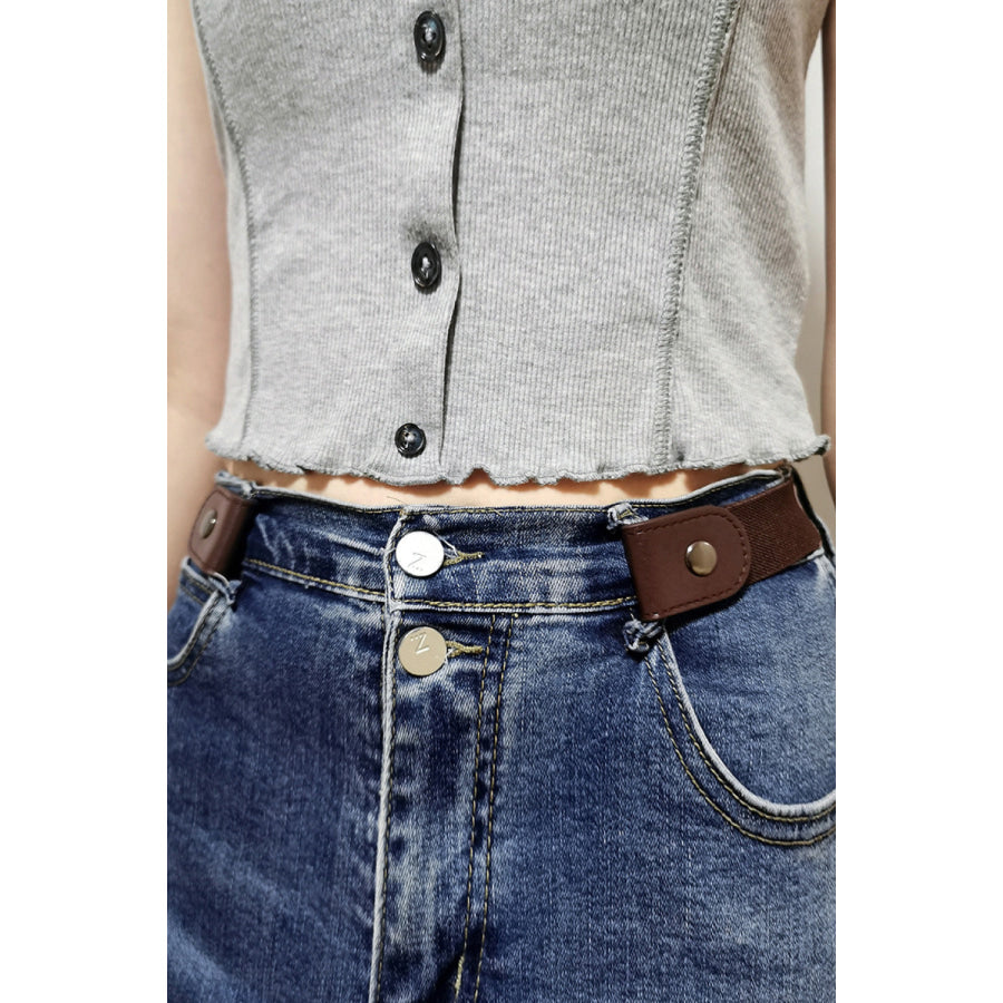 PU Elastic Snap Closure Belt
