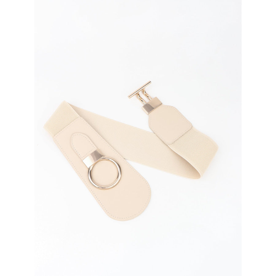 PU Elastic Wide Belt with Alloy Buckle