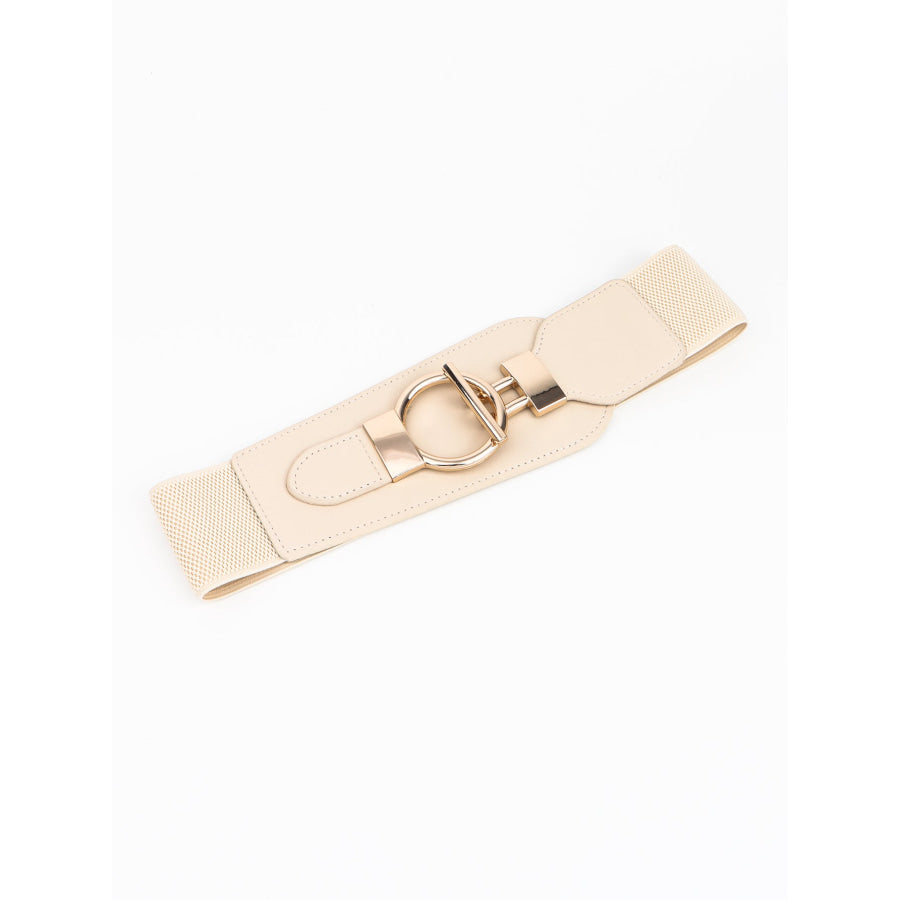 PU Elastic Wide Belt with Alloy Buckle