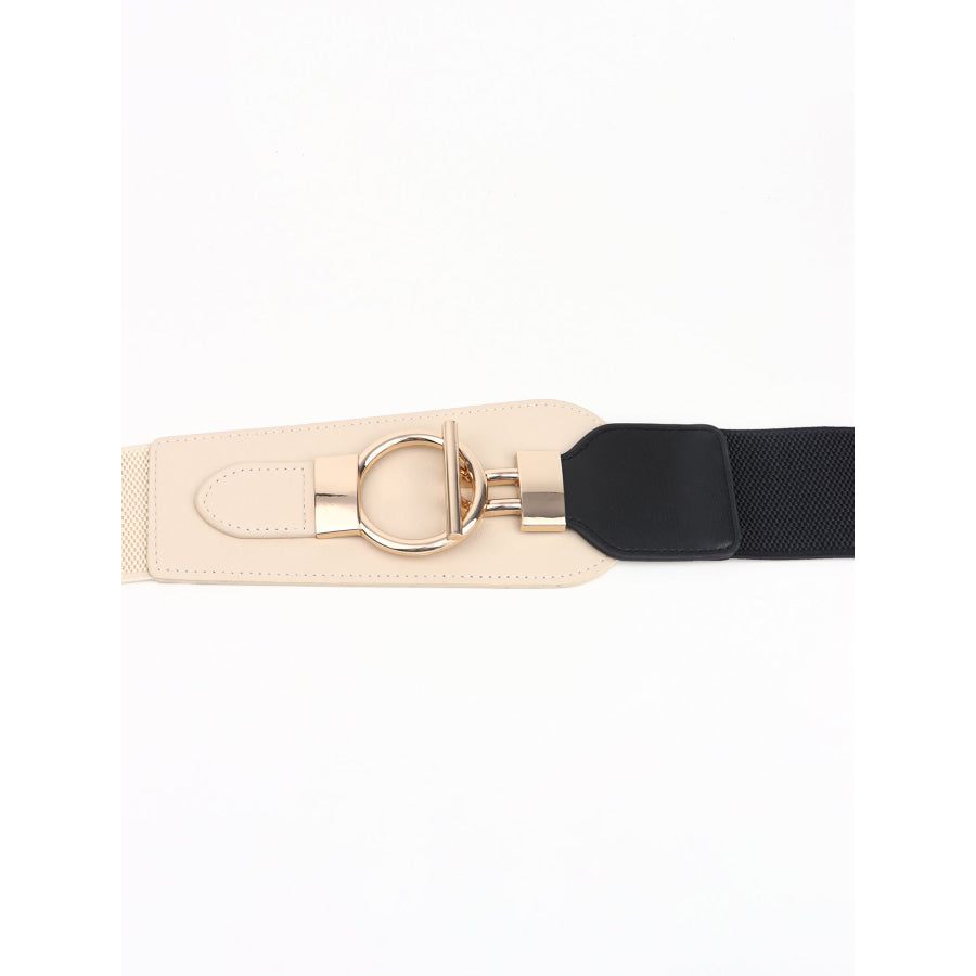 PU Elastic Wide Belt with Alloy Buckle