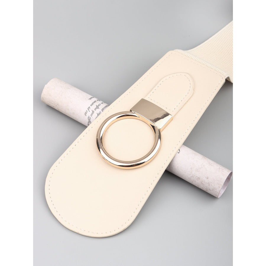 PU Elastic Wide Belt with Alloy Buckle