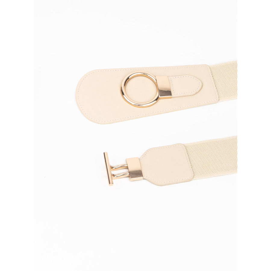PU Elastic Wide Belt with Alloy Buckle