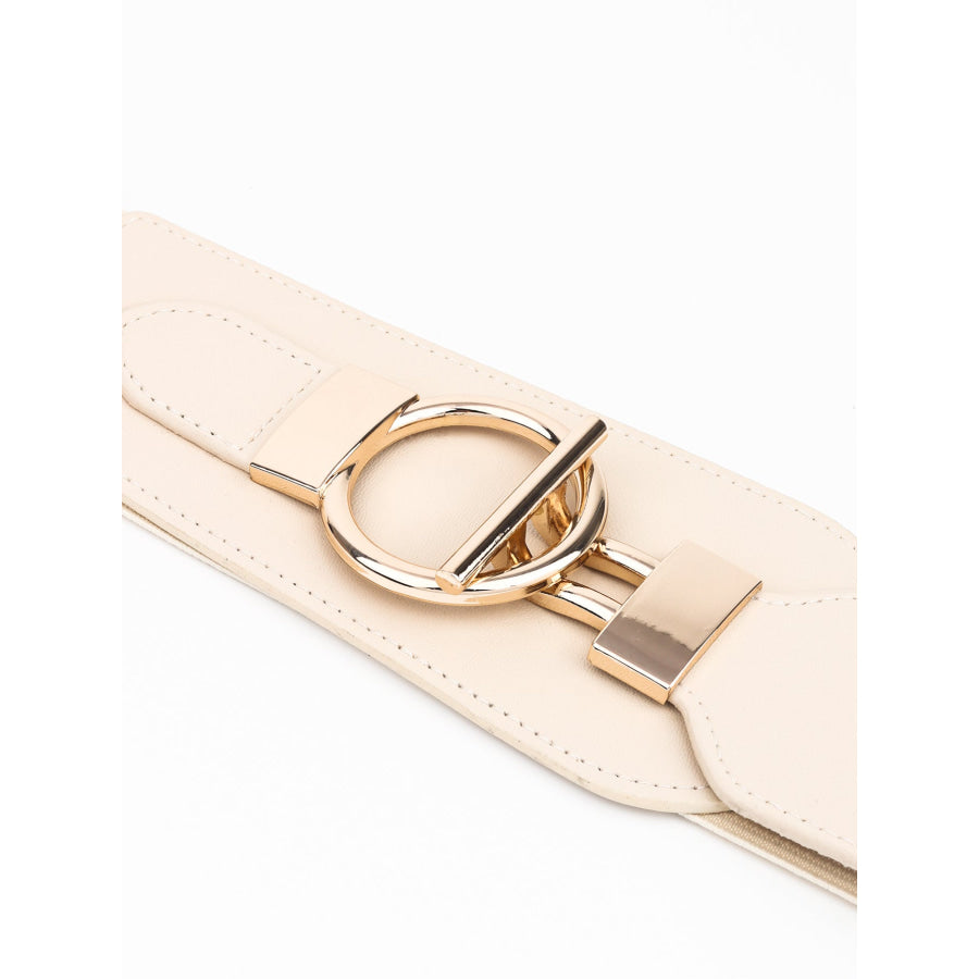 PU Elastic Wide Belt with Alloy Buckle