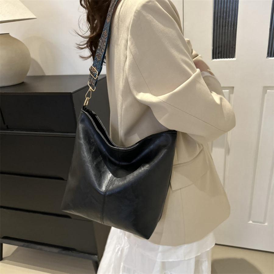 PU Leather Adjustable Strap Shoulder Bag Apparel and Accessories